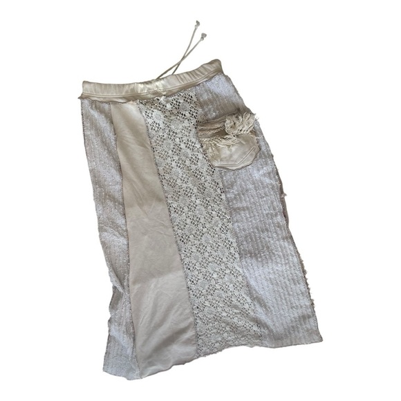Jelbel Up cycled Lace and Embroidery Patchwork Midi Skirt -ONE of a Kind - Picture 2 of 13